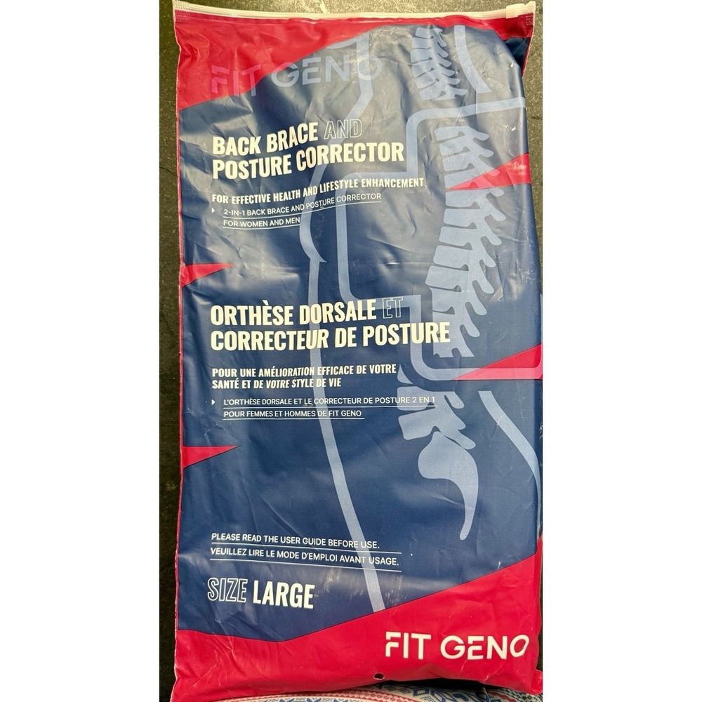 Fit Geno 2 In 1 Back Brace And Posture Corrector Size Large Black‎